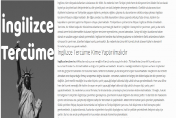Dünya Dili İngilizce Tercüme