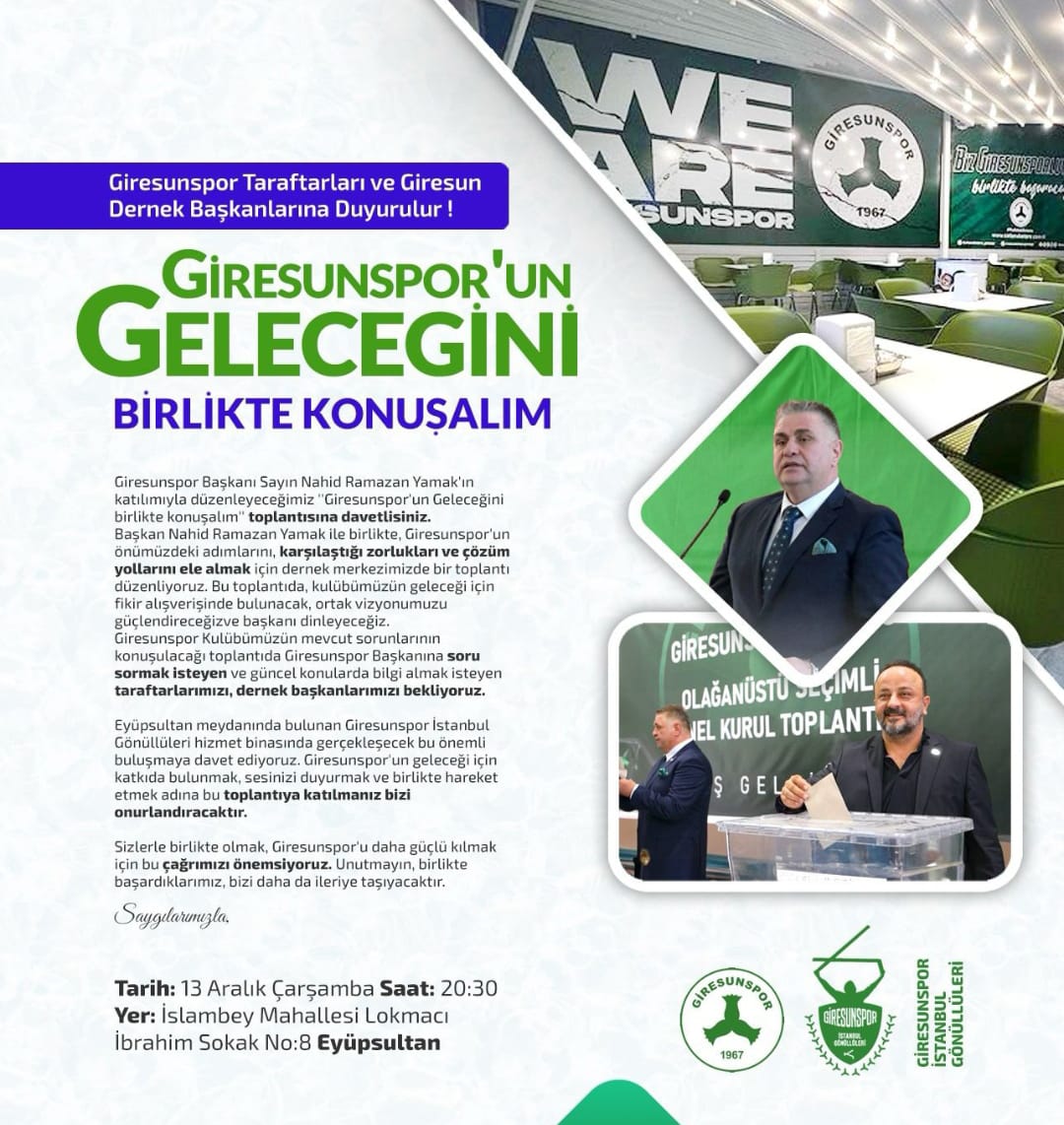 Giresunspor'un Geleceği İstanbul’da Konuşulacak